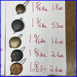 10 NICE ANTIQUE PENDULUM BOBS, Seth Thomas, Ingraham, Ansonia, Sessions, Gilbert 4