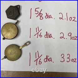 10 NICE ANTIQUE PENDULUM BOBS, Seth Thomas, Ingraham, Ansonia, Sessions, Gilbert 4