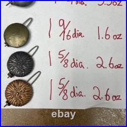 10 NICE ANTIQUE PENDULUM BOBS, Seth Thomas, Ingraham, Ansonia, Sessions, Gilbert 4