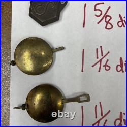 10 NICE ANTIQUE PENDULUM BOBS, Seth Thomas, Ingraham, Ansonia, Sessions, Gilbert 4