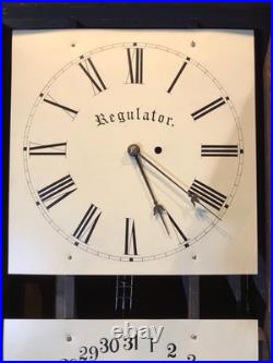 1860 Large Antique Seth Thomas Office Calendar Double Dial Clock, 1 Weight Driven
