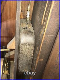 1860 Large Antique Seth Thomas Office Calendar Double Dial Clock, 1 Weight Driven