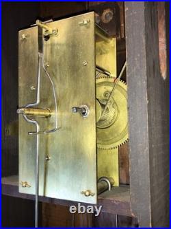 1860 Large Antique Seth Thomas Office Calendar Double Dial Clock, 1 Weight Driven