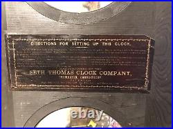 1862 Antique USA Seth Thomas Strike, Calendar Clock, With 2 Weights Driven