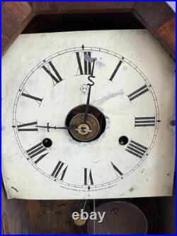 1863 Seth Thomas OCTOGON ARCH TOP Rosewood Mantle Clock VIDEO CAT MOTIF DOOR