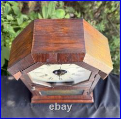 1863 Seth Thomas OCTOGON ARCH TOP Rosewood Mantle Clock VIDEO CAT MOTIF DOOR