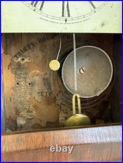 1863 Seth Thomas OCTOGON ARCH TOP Rosewood Mantle Clock VIDEO CAT MOTIF DOOR