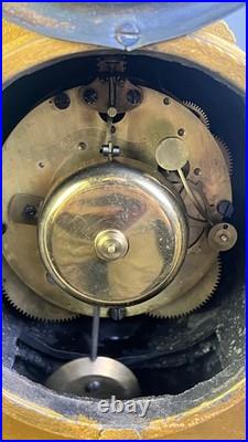 1872 WORKS Seth Thomas No. 8051 Maiden Musician & Artist Figural Mantel Clock