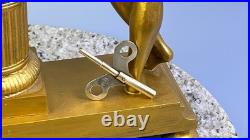 1872 WORKS Seth Thomas No. 8051 Maiden Musician & Artist Figural Mantel Clock