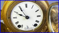 1872 WORKS Seth Thomas No. 8051 Maiden Musician & Artist Figural Mantel Clock