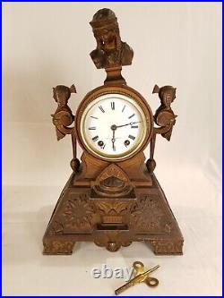 1874 Seth Thomas & Sons Antique Bronze 15-day Mantel Clock