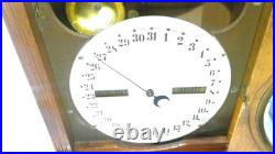 1876 Antique Seth Thomas Office Calendar Double Dial Clock Weight Driven 1875