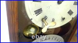 1876 Antique Seth Thomas Office Calendar Double Dial Clock Weight Driven 1875