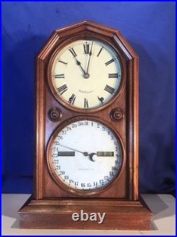 1876 Vintage Antique Seth Thomas Double Dial, Strike, Calendar Clock 1876 Vintage Antique Seth Thomas Double Dial, Strike, Calendar Clock
