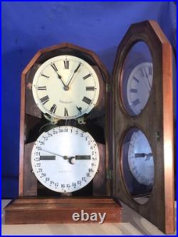 1876 Vintage Antique Seth Thomas Double Dial, Strike, Calendar Clock 1876 Vintage Antique Seth Thomas Double Dial, Strike, Calendar Clock