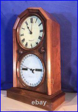 1876 Vintage Antique Seth Thomas Double Dial, Strike, Calendar Clock 1876 Vintage Antique Seth Thomas Double Dial, Strike, Calendar Clock