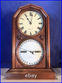 1876 Vintage Antique Seth Thomas Double Dial, Strike, Calendar Clock 1876 Vintage Antique Seth Thomas Double Dial, Strike, Calendar Clock