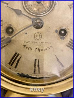 1878 Seth Thomas Ships Clock w Bell November 4th 1879 No Key Needs Restoration 1878 Seth Thomas Ships Clock w Bell November 4th 1879 No Key Needs Restoration