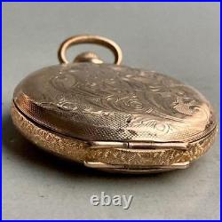 1880 Antique Seth Thomas manual Pocket Watch Hand-Rolled Gold Plate