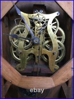 1881 SETH THOMAS PARLOR CALENDAR No. 1 DOUBLE DIAL MANTEL CLOCK FLAT BEZELS