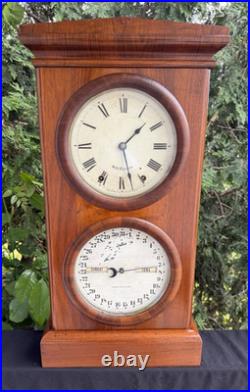 1885 Seth Thomas Parlor Calendar #1 Double Dial Mantle Clock VIDEO ALL ORIGINAL