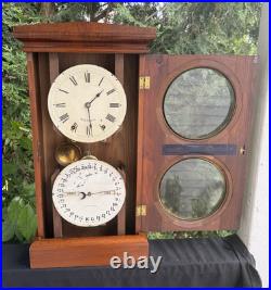 1885 Seth Thomas Parlor Calendar #1 Double Dial Mantle Clock VIDEO ALL ORIGINAL