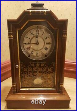 1886 Seth Thomas Antique Atlanta City Series Clock Rosewood Walnut 8-Day Strike