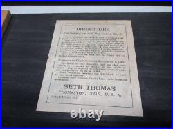 1890's Antique Seth Thomas 8 Day Adamantine Mantle Clock nice condition