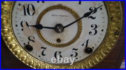 1890s Seth Thomas Burled Rosewood Adamantine Mantle Clock Video ALL ORIGINAL 1890s Seth Thomas Burled Rosewood Adamantine Mantle Clock Video ALL ORIGINAL