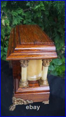 1890s Seth Thomas Burled Rosewood Adamantine Mantle Clock Video ALL ORIGINAL 1890s Seth Thomas Burled Rosewood Adamantine Mantle Clock Video ALL ORIGINAL