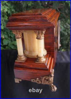 1890s Seth Thomas Burled Rosewood Adamantine Mantle Clock Video ALL ORIGINAL 1890s Seth Thomas Burled Rosewood Adamantine Mantle Clock Video ALL ORIGINAL