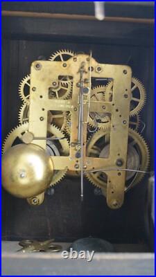 1890s Seth Thomas Burled Rosewood Adamantine Mantle Clock Video ALL ORIGINAL 1890s Seth Thomas Burled Rosewood Adamantine Mantle Clock Video ALL ORIGINAL