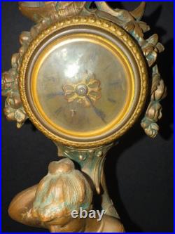 1891 ANTIQUE ART NOUVEAU BRONZE LADY Clock 1891 ANTIQUE ART NOUVEAU BRONZE LADY Clock
