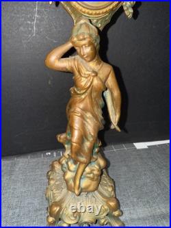 1891 ANTIQUE ART NOUVEAU BRONZE LADY Clock 1891 ANTIQUE ART NOUVEAU BRONZE LADY Clock