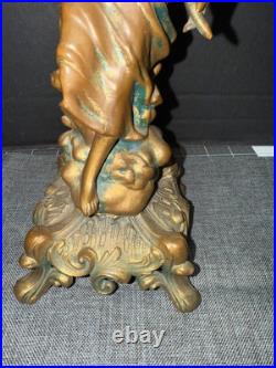 1891 ANTIQUE ART NOUVEAU BRONZE LADY Clock 1891 ANTIQUE ART NOUVEAU BRONZE LADY Clock