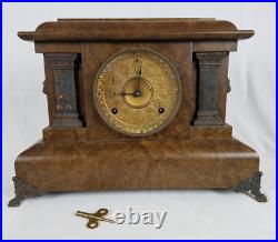 1894 Seth Thomas #777 Brown Marbled Adamantine Mantel Clock