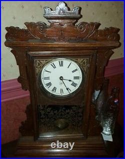 1894 Seth Thomas Antique Bangor City Series Clock Walnut 8-Day Strike