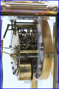 1909 Ornate Seth Thomas Brass & Glass Crystal Regulator Clock with Alarm