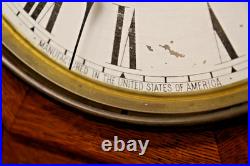 1909 Seth Thomas 12 Drop Octagon Schoolhouse Time Clock with Pendulum & Key