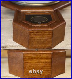 1909 Seth Thomas 12 Drop Octagon Schoolhouse Time Clock with Pendulum & Key