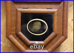 1909 Seth Thomas 12 Drop Octagon Schoolhouse Time Clock with Pendulum & Key