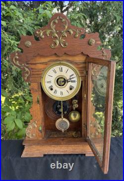 1909 Seth Thomas METAL SERIES #1117 Mantle Alarm Clock ALL ORIGINAL VIDEO