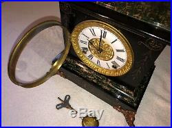 1910s Antique Seth Thomas Mantel Shelf Clock Working Correctly Adamantine