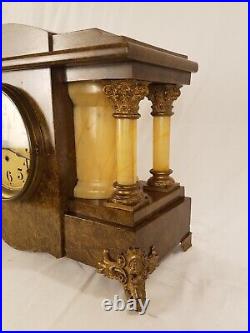 1915 Seth Thomas New Shasta Golden Bronze Adamantine Antique Mantel Clock