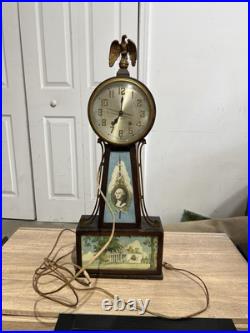 1920's Seth Thomas Banjo George Washington Wall Electric Clock WORKS TESTED 1920's Seth Thomas Banjo George Washington Wall Electric Clock WORKS TESTED