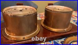 1927 Seth Thomas Eight Day Ships Bell Clock & Barometer. Working
