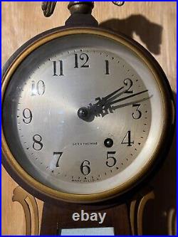 1929 SETH THOMAS BANJO CLOCK ANTIQUE, GEORGE WASHINGTON, MT VERNON Working 4384