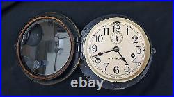 1930's Seth Thomas Antique Maritime Ships Porthole Clock With Brass Trim