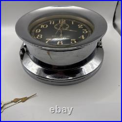 1939 Seth Thomas US Navy Mark I Deck Clock Quartz Porthole + Orig Movement