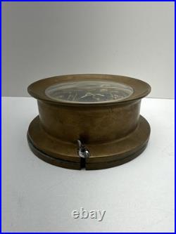 1940 WWII Seth Thomas U. S. Navy Mark I Deck Clock Brass Working with Key